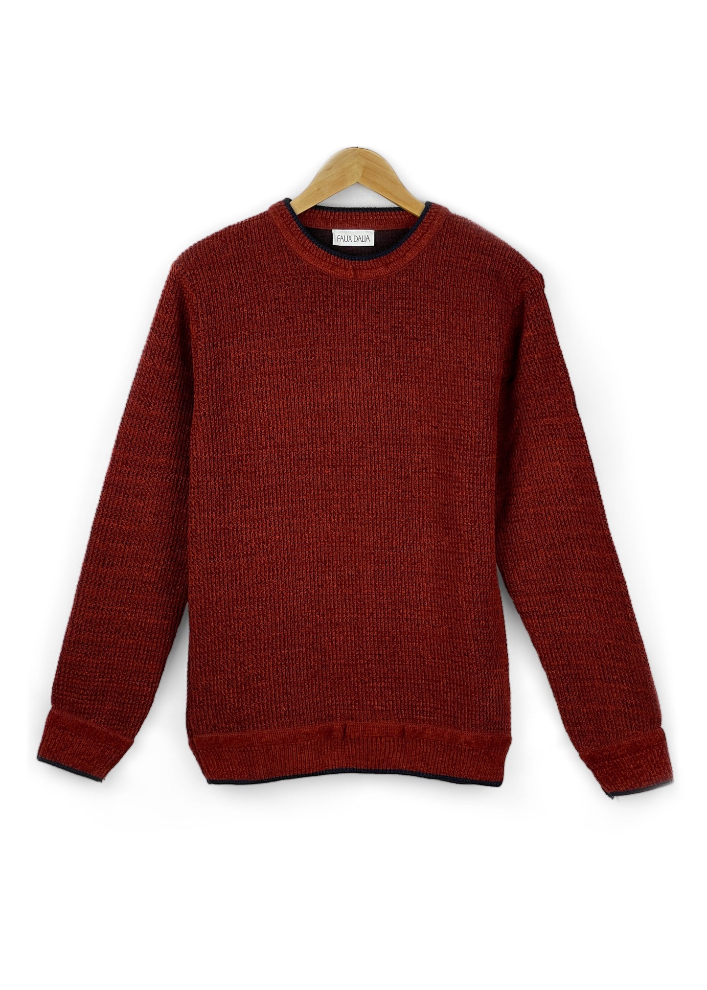 Classic Cozy Knit Sweater - Rust Red